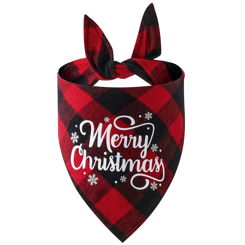 Christmas Check Bandana, Red Check · Merry Christmas