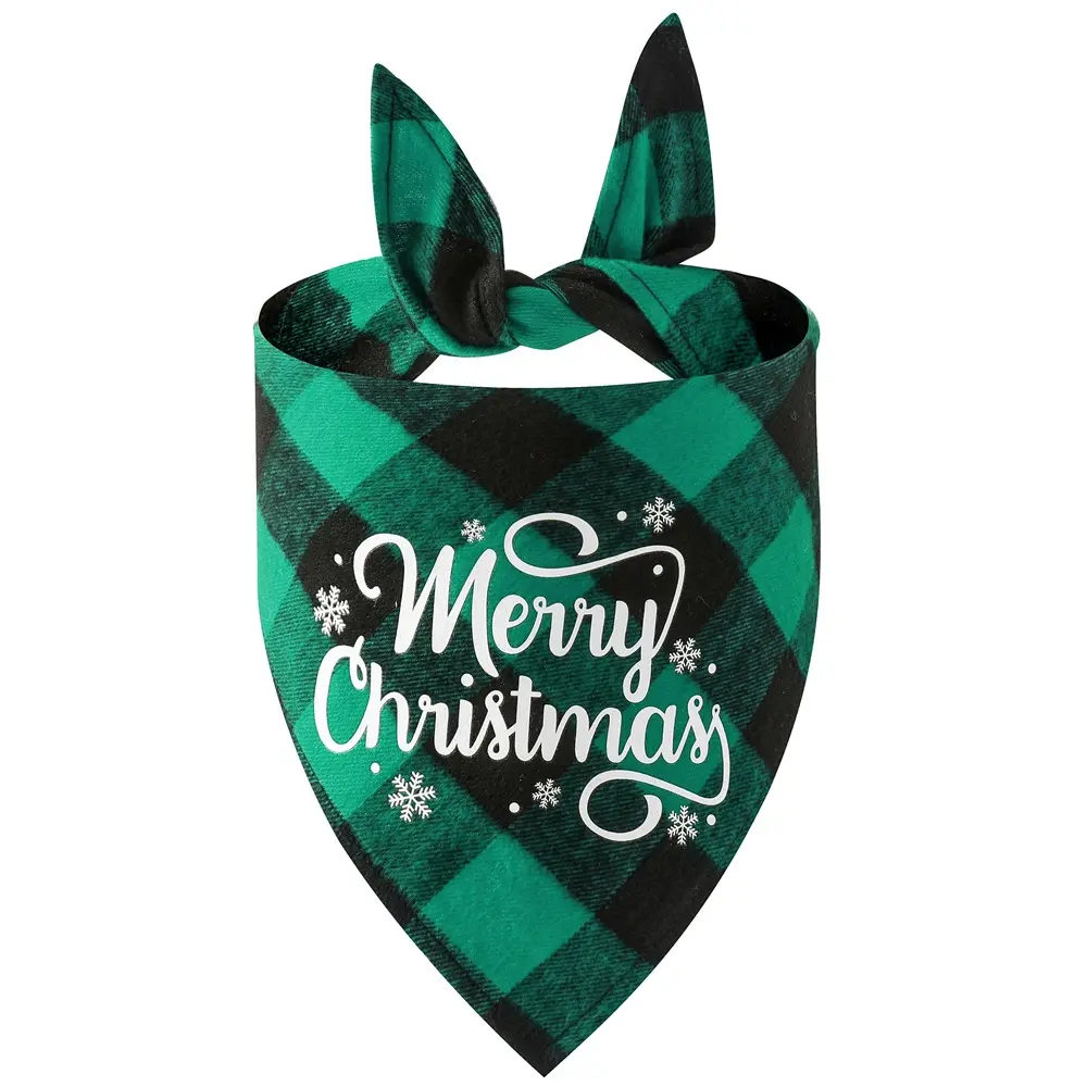 Christmas Check Bandana, Green Check · Merry Christmas