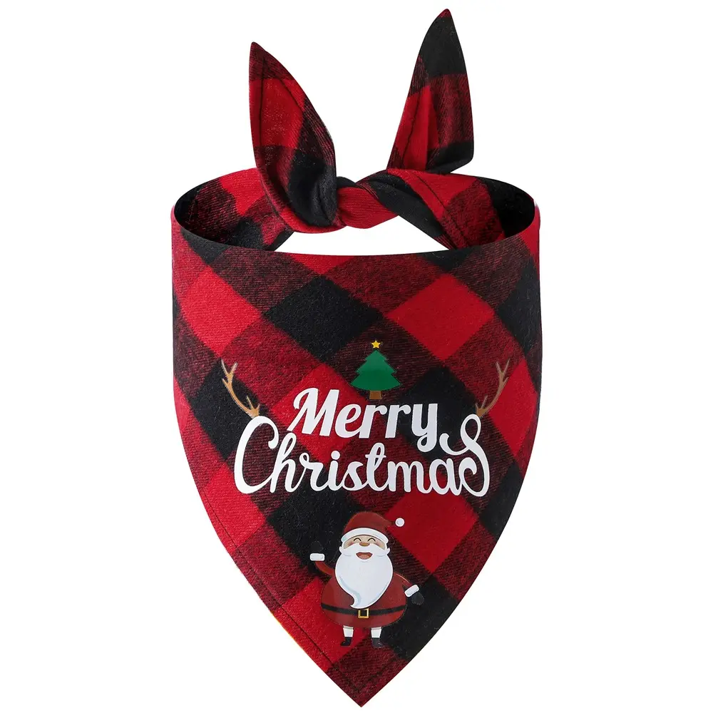 Christmas Check Bandana, Red Check · Santa