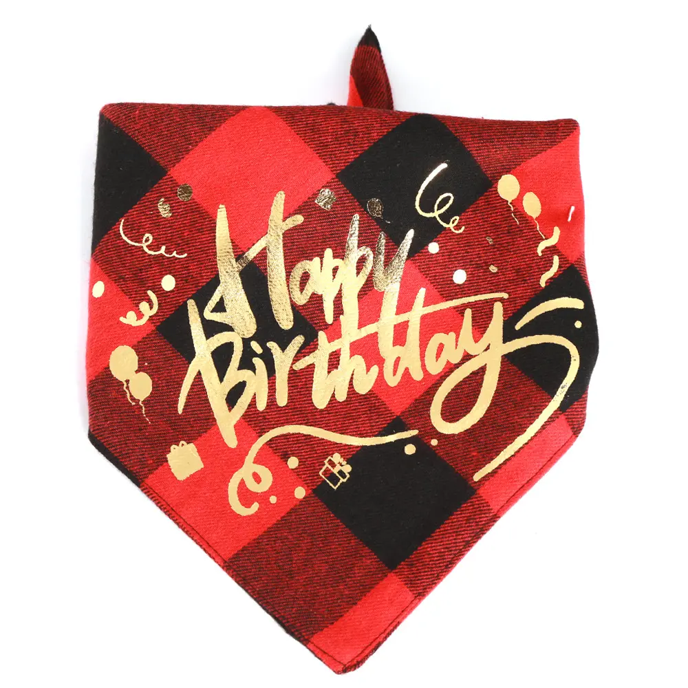 Happy Birthday Bandana, Red Check