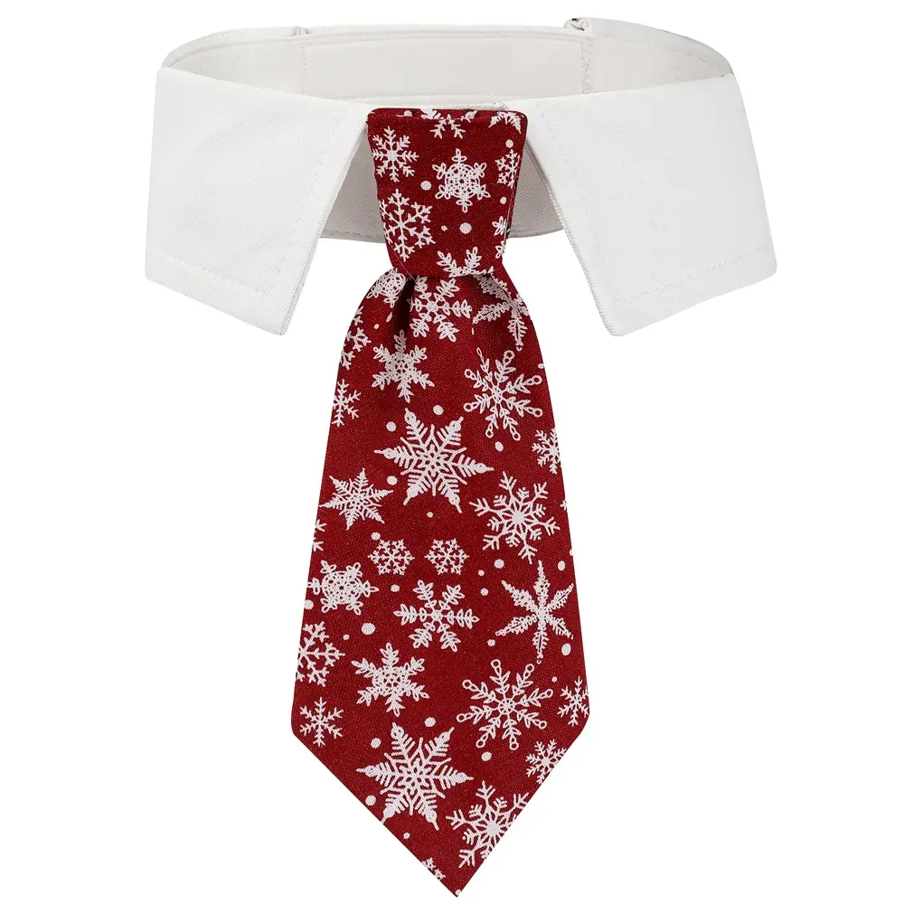Christmas Collar Tie, Snowflake Red