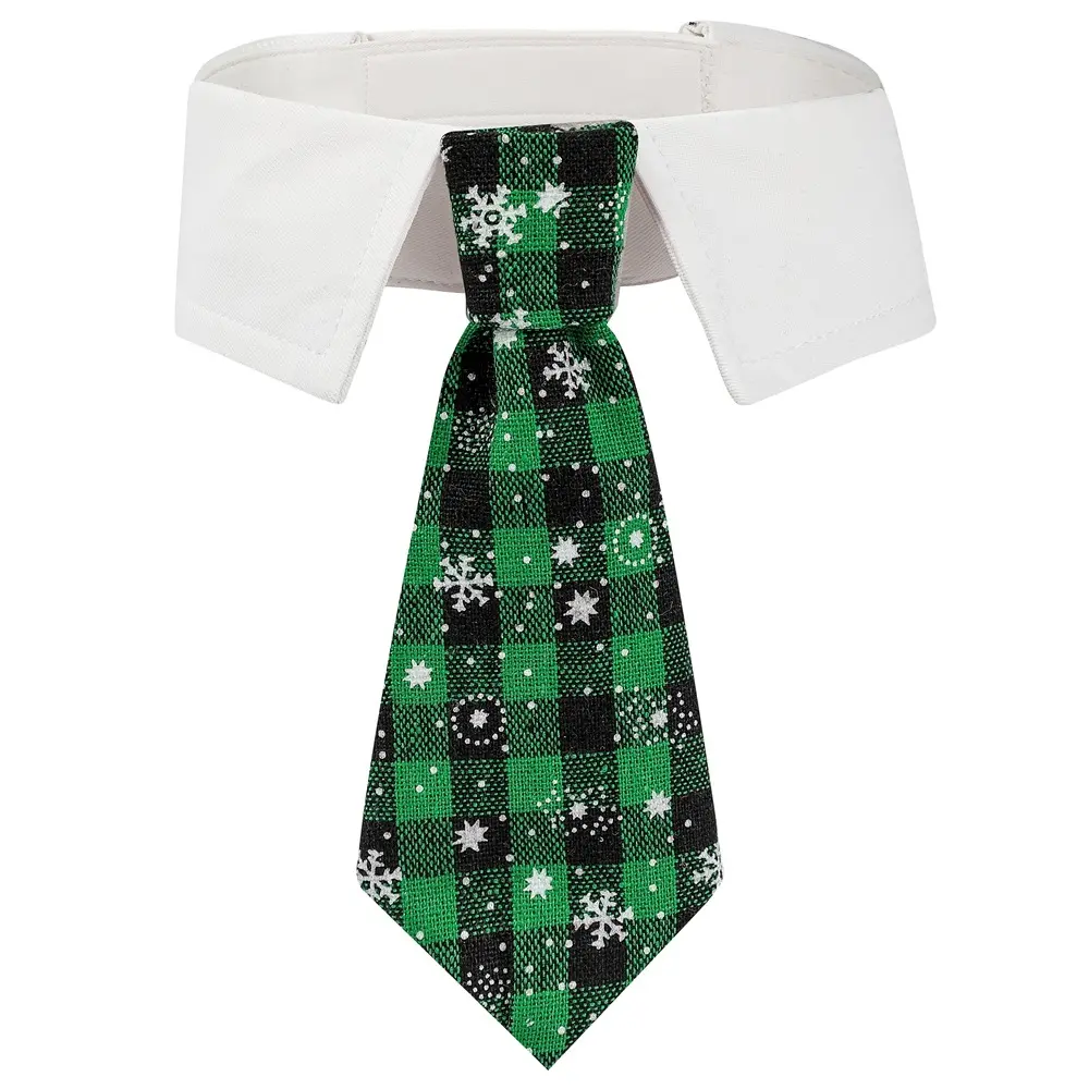 Christmas Collar Tie, Green Check