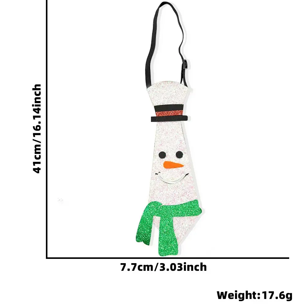 Glitter Christmas Tie, Snowman