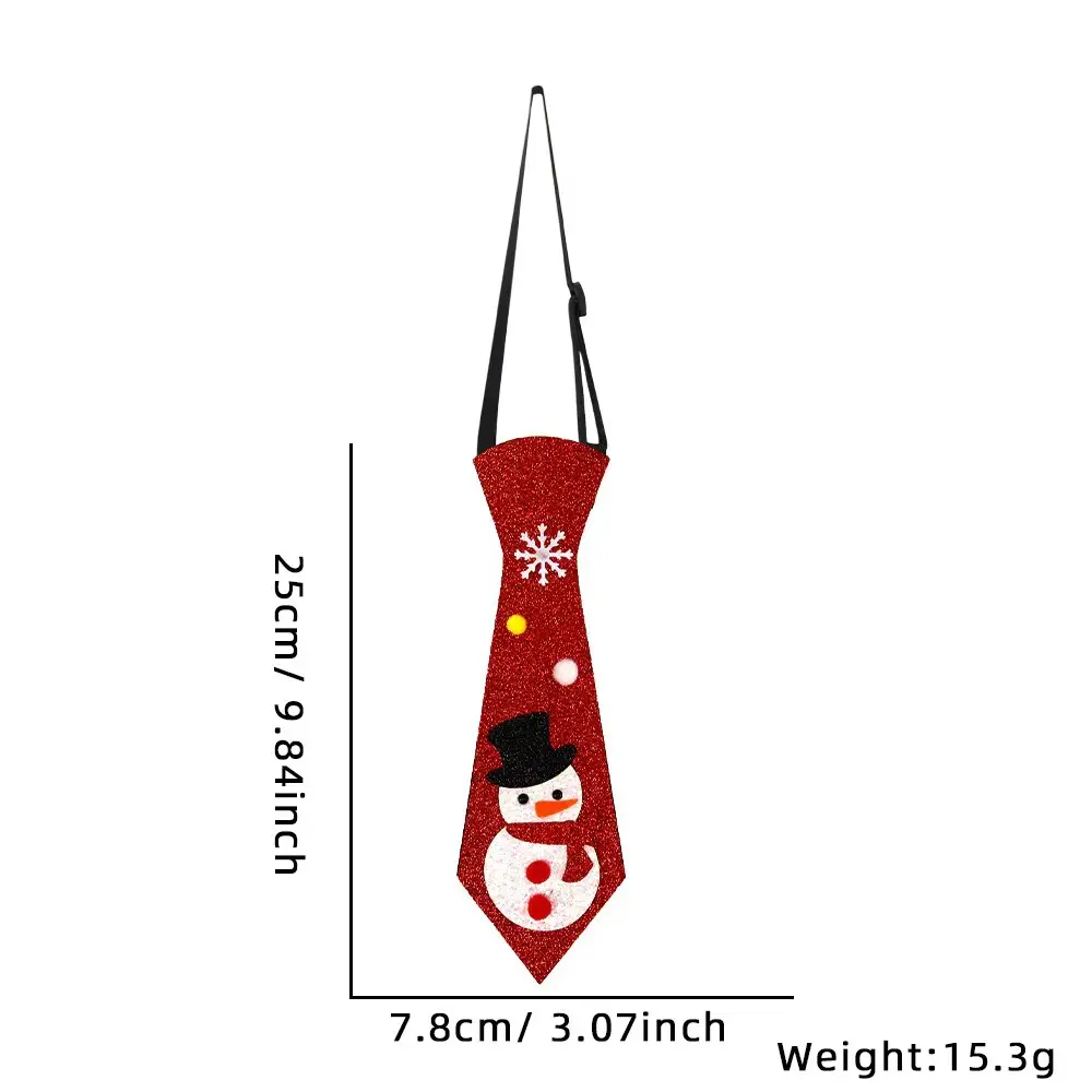 Mini Glitter Christmas Tie, Red Snowman
