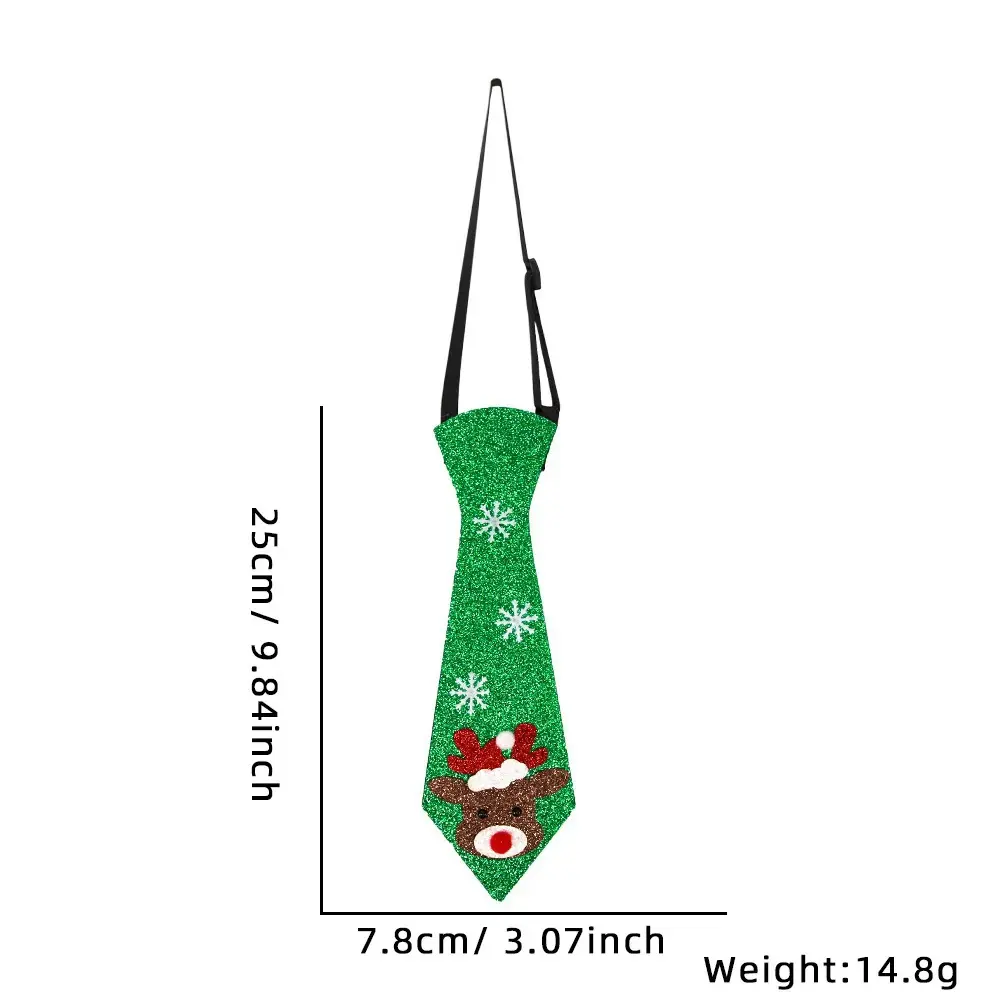 Mini Glitter Christmas Tie, Reindeer Head