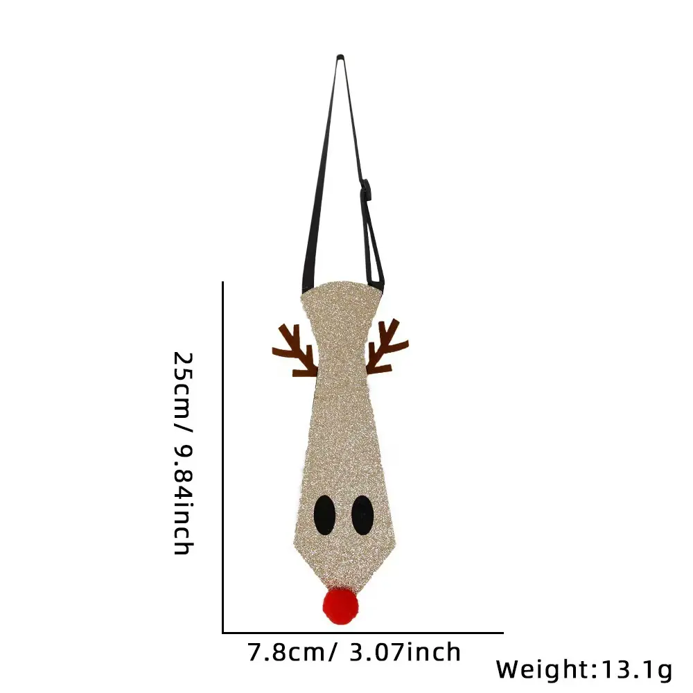 Mini Glitter Christmas Tie, Reindeer Face