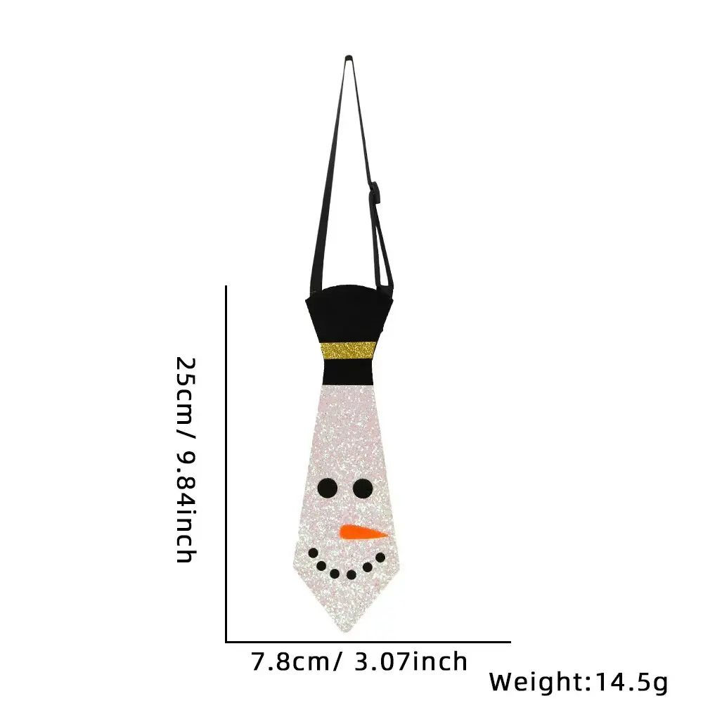 Mini Glitter Christmas Tie, Snowman Face