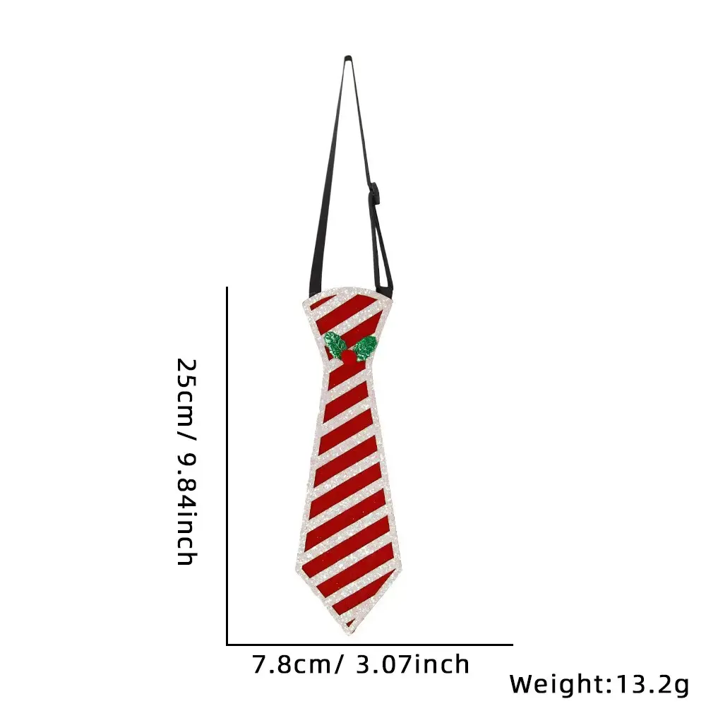 Mini Glitter Christmas Tie for Dogs & Cats — Candy Cane, One size
