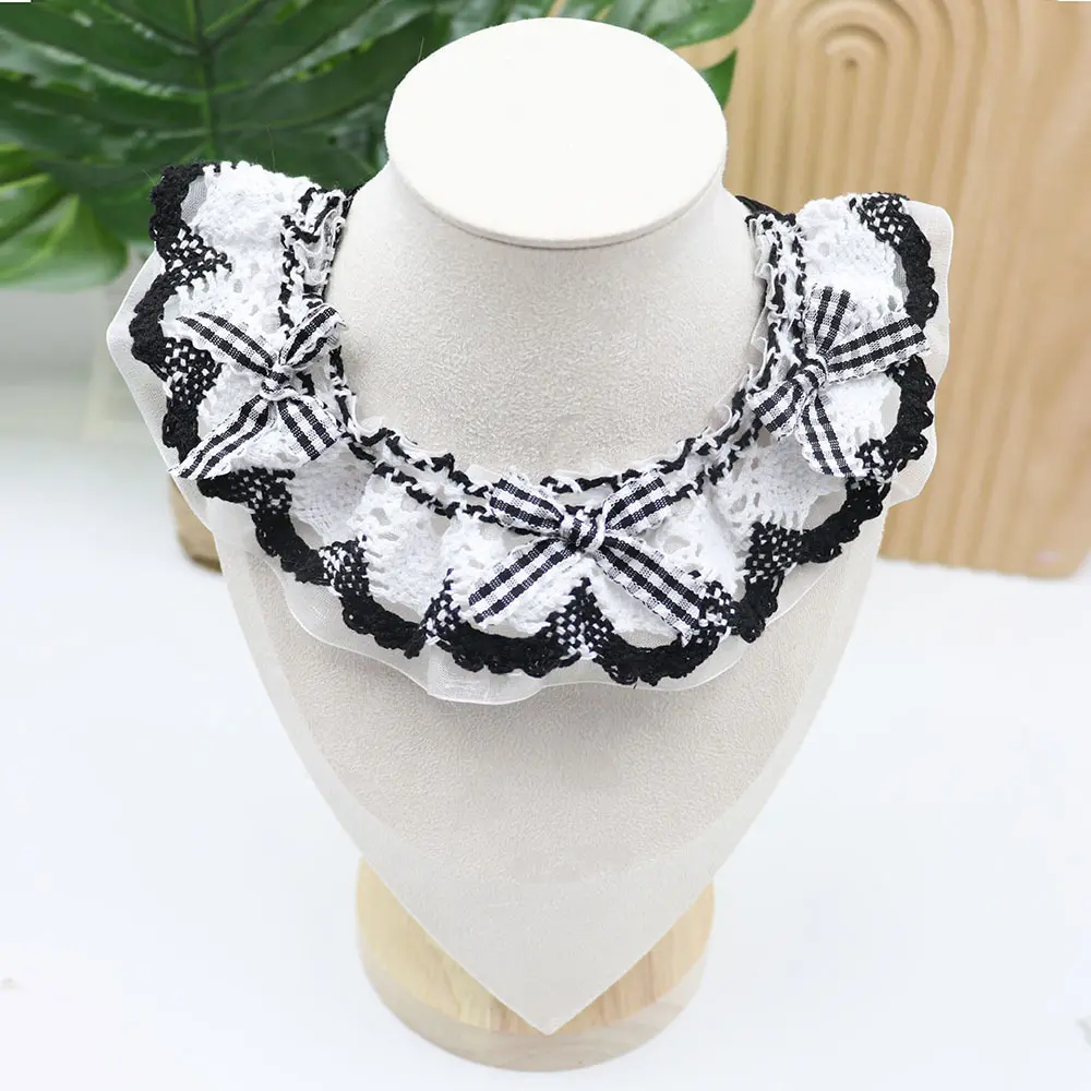 Little Bow Lace Scarf, Black