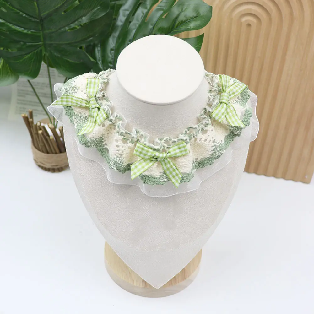 Little Bow Lace Scarf, Green