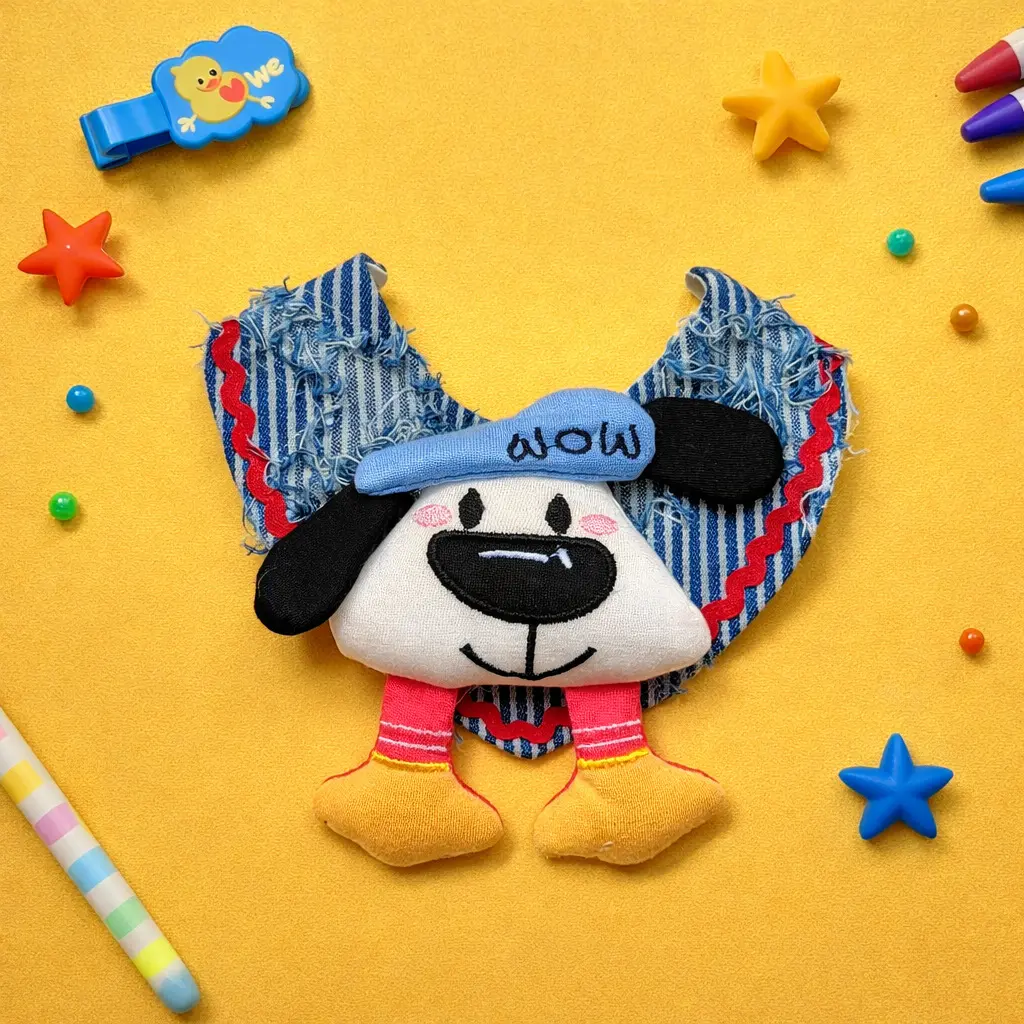 Wow Puppy Bib, Denim Stripe