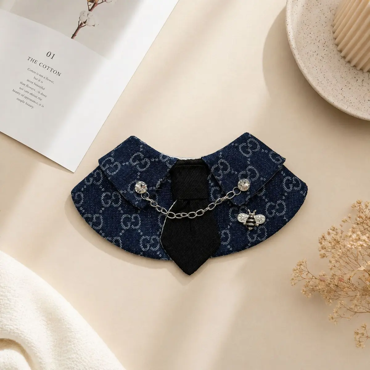 Denim Tie Bib