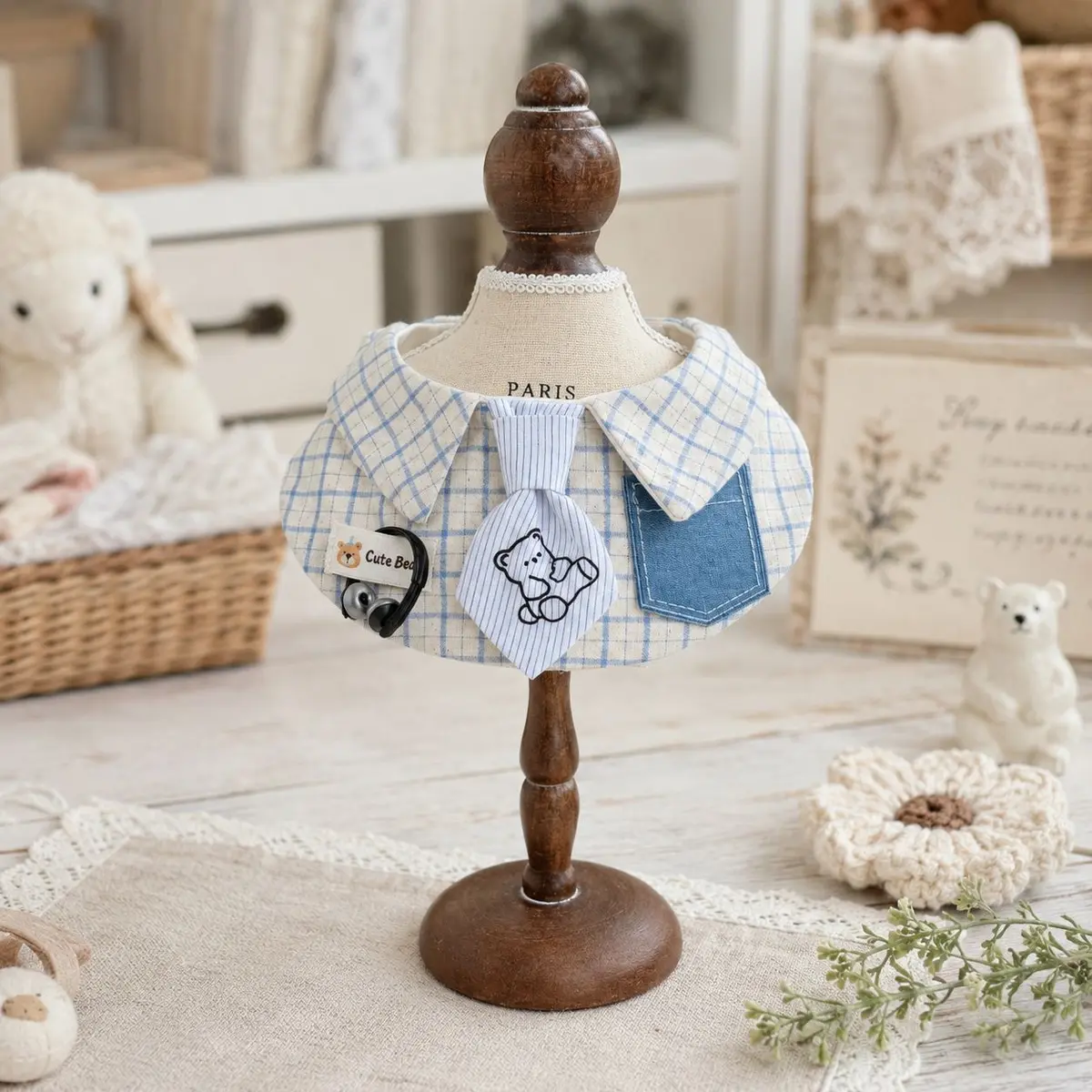 Cute Bear Tie Bib
