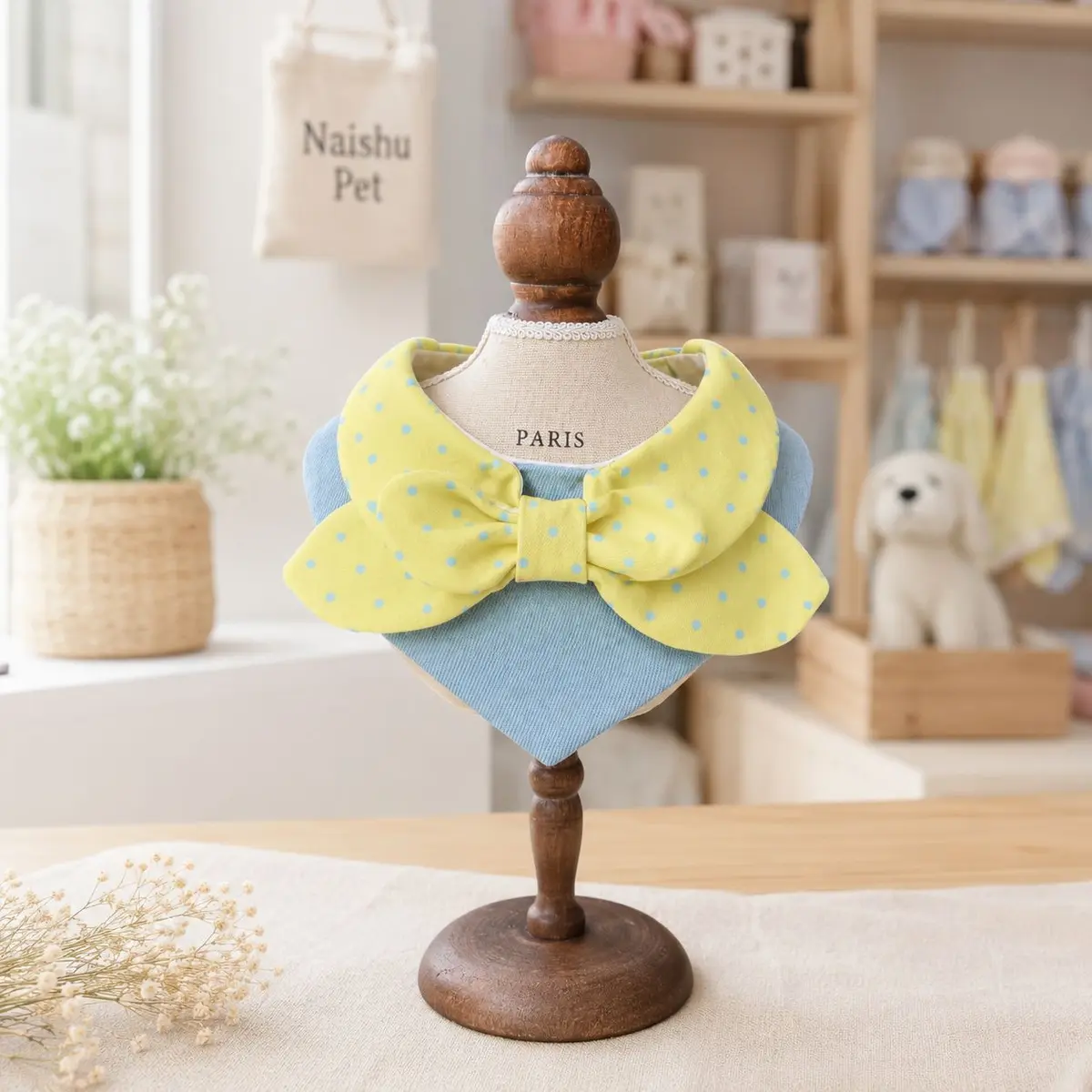 Big Bow Bib for Dogs & Cats — Sky, L